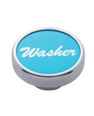 (CARD) CHROME DASH KNOB W/ ALUMINUM "WASHER" STICKER - BLUE