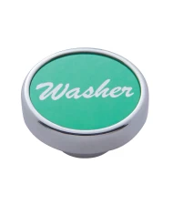 (CARD) CHROME DASH KNOB W/ ALUMINUM "WASHER" STICKER - GREEN