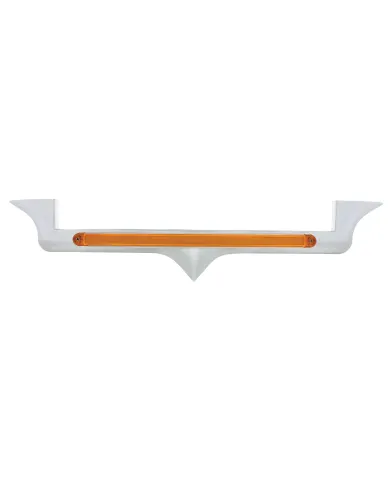 UP32710-Chrome Hood Emblem Trim With 24 LED GloLight Bar For Kenworth - Amber LED/Amber Lens