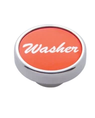 (CARD) CHROME DASH KNOB W/ ALUMINUM "WASHER" STICKER - RED