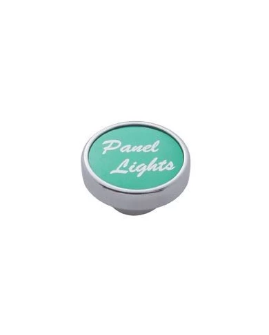 (CARD) CHROME DASH KNOB W/ ALUMINUM "PANEL LIGHTS" STICKER - GREEN (CARD) CHROME DASH KNOB W/ ALUMINUM "PANEL LIGHTS" STICKER - GREEN