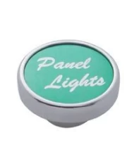 (CARD) CHROME DASH KNOB W/ ALUMINUM "PANEL LIGHTS" STICKER - GREEN