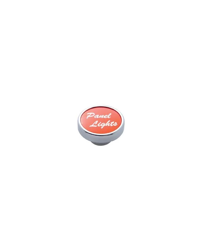 (CARD) CHROME DASH KNOB W/ ALUMINUM "PANEL LIGHTS" STICKER - RED