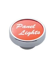 (CARD) CHROME DASH KNOB W/ ALUMINUM "PANEL LIGHTS" STICKER - RED