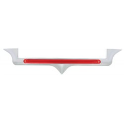 UP32711-Chrome Hood Emblem Trim With 24 LED GloLight Bar For Kenworth - Red LED/Red Lens