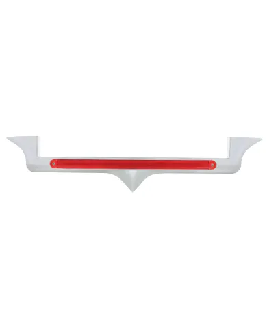 UP32711-Chrome Hood Emblem Trim With 24 LED GloLight Bar For Kenworth - Red LED/Red Lens