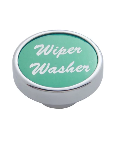 (CARD) CHROME DASH KNOB W/ ALUMINUM "WIPER/WASHER" STICKER - GREEN (CARD) CHROME DASH KNOB W/ ALUMINUM "WIPER/WASHER" STICKER - GREEN