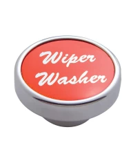 (CARD) CHROME DASH KNOB W/ ALUMINUM "WIPER/WASHER" STICKER - RED