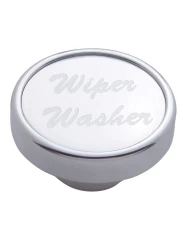 (CARD) CHROME DASH KNOB W/ ALUMINUM "WIPER/WASHER" STICKER - SILVER