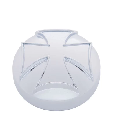 (BULK) CHROME IRON CROSS AIR VALVE KNOB COVER (BULK) CHROME IRON CROSS AIR VALVE KNOB COVER