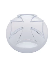 (BULK) CHROME IRON CROSS AIR VALVE KNOB COVER (BULK) CHROME IRON CROSS AIR VALVE KNOB COVER