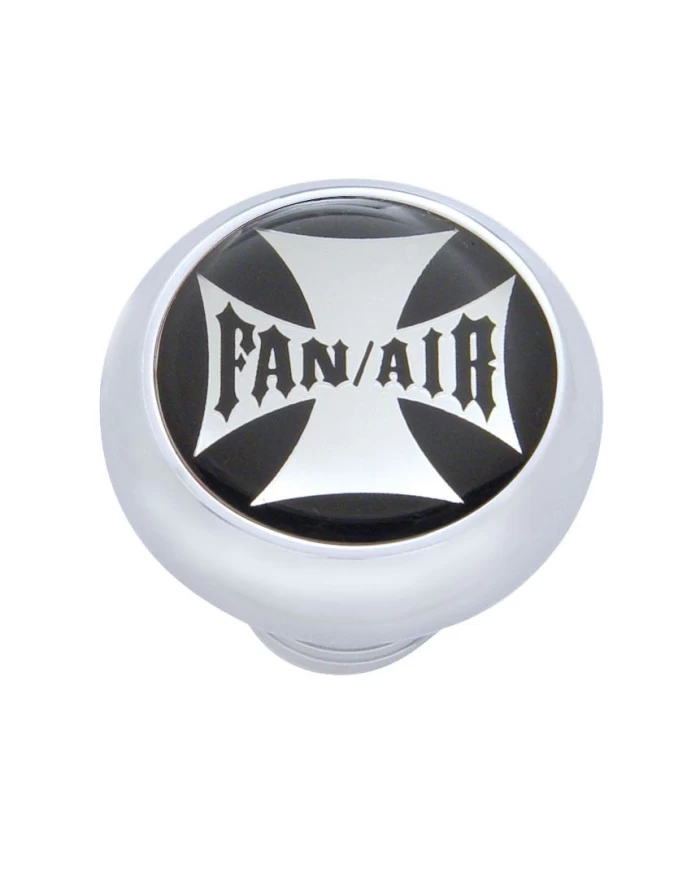 (CARD) CHROME DELUXE W/ GLOSSY "FAN/AIR" MALTESE CROSS STICKER - BLACK (CARD) CHROME DELUXE W/ GLOSSY "FAN/AIR" MALTESE CROSS STICKER - BLACK