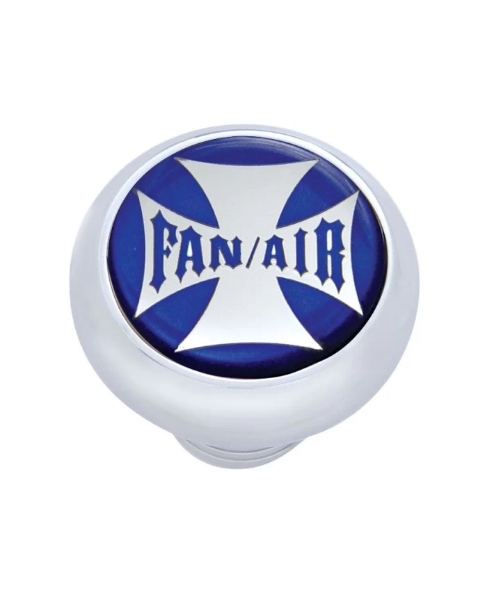 (CARD) CHROME DELUXE W/ GLOSSY "FAN/AIR" MALTESE CROSS STICKER - BLUE (CARD) CHROME DELUXE W/ GLOSSY "FAN/AIR" MALTESE CROSS STICKER - BLUE