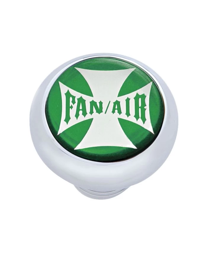 (CARD) CHROME DELUXE W/ GLOSSY "FAN/AIR" MALTESE CROSS STICKER - GREEN (CARD) CHROME DELUXE W/ GLOSSY "FAN/AIR" MALTESE CROSS STICKER - GREEN