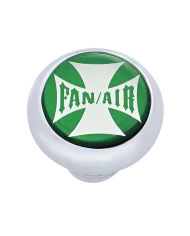 (CARD) CHROME DELUXE W/ GLOSSY "FAN/AIR" MALTESE CROSS STICKER - GREEN