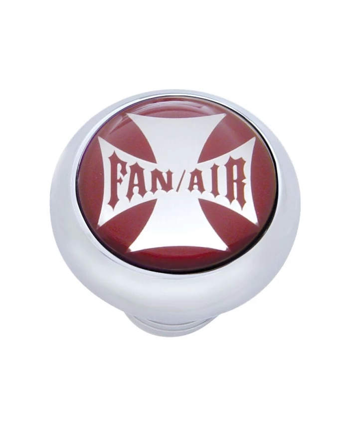 (CARD) CHROME DELUXE W/ GLOSSY "FAN/AIR" MALTESE CROSS STICKER - RED