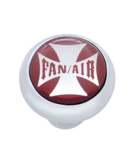 (CARD) CHROME DELUXE W/ GLOSSY "FAN/AIR" MALTESE CROSS STICKER - RED
