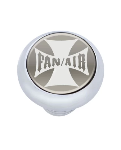 (CARD) CHROME DELUXE W/ GLOSSY "FAN/AIR" MALTESE CROSS STICKER - SILVER (CARD) CHROME DELUXE W/ GLOSSY "FAN/AIR" MALTESE CROSS STICKER - SILVER