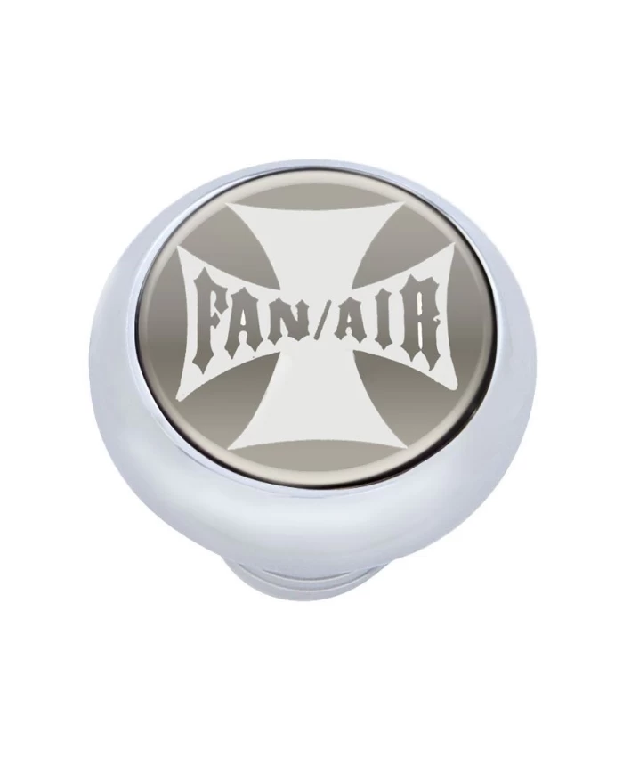 (CARD) CHROME DELUXE W/ GLOSSY "FAN/AIR" MALTESE CROSS STICKER - SILVER