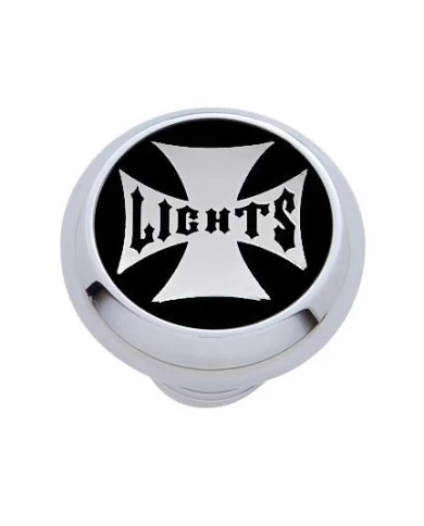 (CARD) CHROME DELUXE W/ GLOSSY "LIGHT" MALTESE CROSS STICKER - BLACK (CARD) CHROME DELUXE W/ GLOSSY "LIGHT" MALTESE CROSS STICKER - BLACK