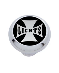 (CARD) CHROME DELUXE W/ GLOSSY "LIGHT" MALTESE CROSS STICKER - BLACK