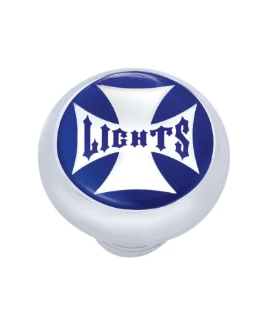 (CARD) CHROME DELUXE W/ GLOSSY "LIGHT" MALTESE CROSS STICKER - BLUE (CARD) CHROME DELUXE W/ GLOSSY "LIGHT" MALTESE CROSS STICKER - BLUE