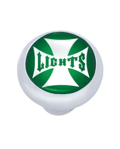 (CARD) CHROME DELUXE W/ GLOSSY "LIGHT" MALTESE CROSS STICKER - GREEN (CARD) CHROME DELUXE W/ GLOSSY "LIGHT" MALTESE CROSS STICKER - GREEN