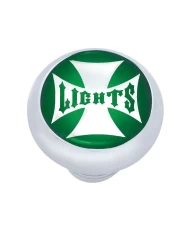 (CARD) CHROME DELUXE W/ GLOSSY "LIGHT" MALTESE CROSS STICKER - GREEN