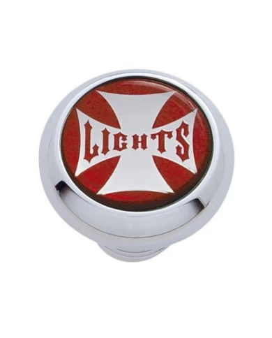 (CARD) CHROME DELUXE W/ GLOSSY "LIGHT" MALTESE CROSS STICKER - RED (CARD) CHROME DELUXE W/ GLOSSY "LIGHT" MALTESE CROSS STICKER - RED