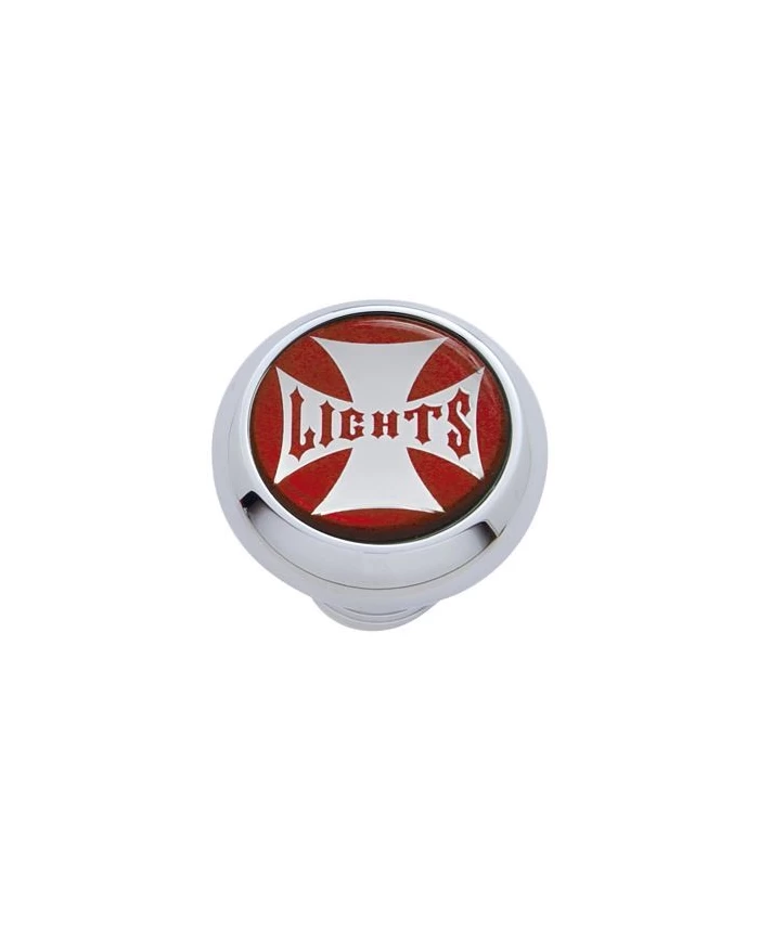 (CARD) CHROME DELUXE W/ GLOSSY "LIGHT" MALTESE CROSS STICKER - RED