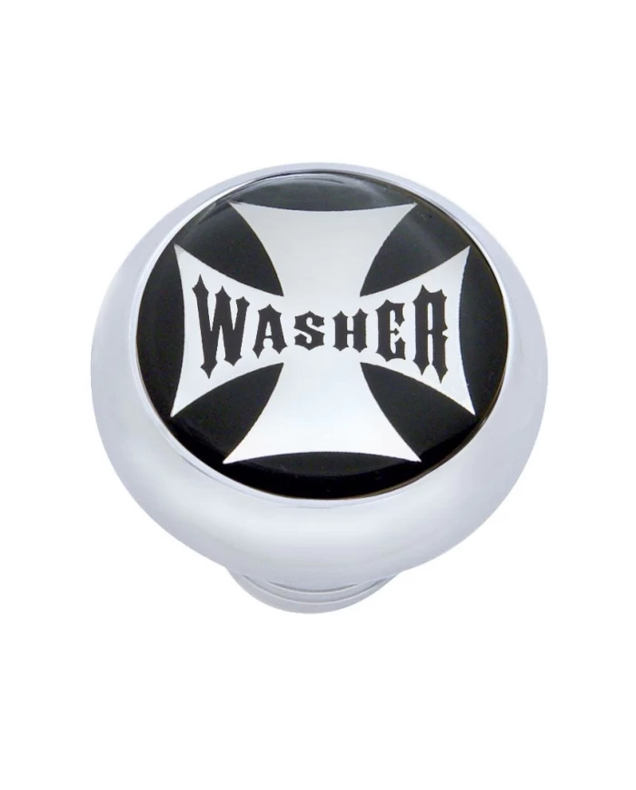 (CARD) CHROME DELUXE W/ GLOSSY "WASHER" MALTESE CROSS STICKER - BLACK
