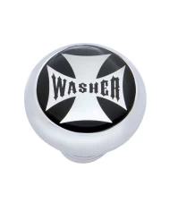 (CARD) CHROME DELUXE W/ GLOSSY "WASHER" MALTESE CROSS STICKER - BLACK