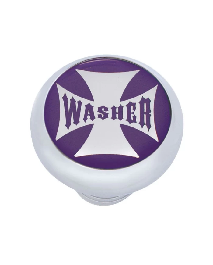 (CARD) CHROME DELUXE W/ GLOSSY "WASHER" MALTESE CROSS STICKER - PURPLE