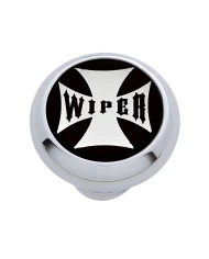 (CARD) CHROME DELUXE W/ GLOSSY "WIPER" MALTESE CROSS STICKER - BLACK