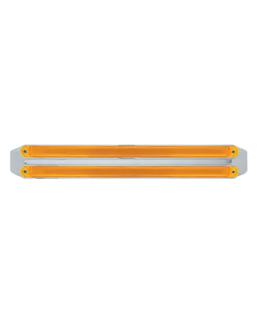 UP32718-Dual 24 LED Dual Function 12" GloLight Bar With Bezel - Amber LED/Amber Lens