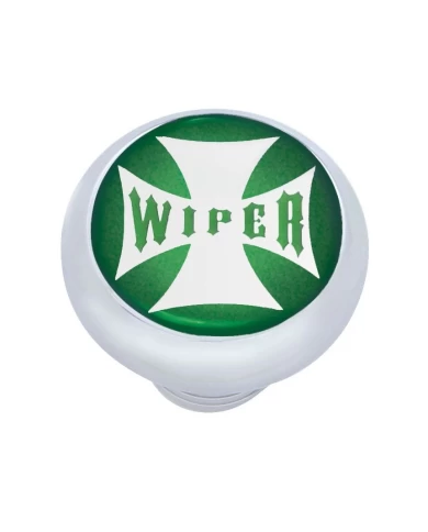 (CARD) CHROME DELUXE W/ GLOSSY "WIPER" MALTESE CROSS STICKER - GREEN (CARD) CHROME DELUXE W/ GLOSSY "WIPER" MALTESE CROSS STICKER - GREEN