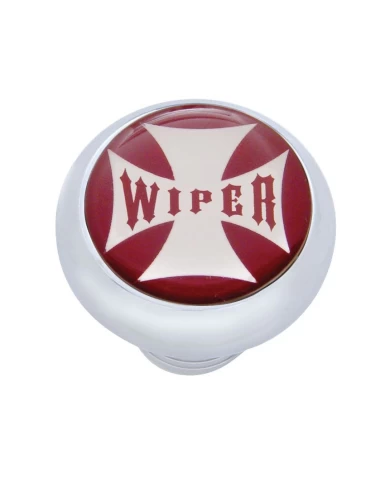 (CARD) CHROME DELUXE W/ GLOSSY "WIPER" MALTESE CROSS STICKER - RED (CARD) CHROME DELUXE W/ GLOSSY "WIPER" MALTESE CROSS STICKER - RED