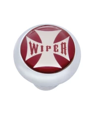 (CARD) CHROME DELUXE W/ GLOSSY "WIPER" MALTESE CROSS STICKER - RED