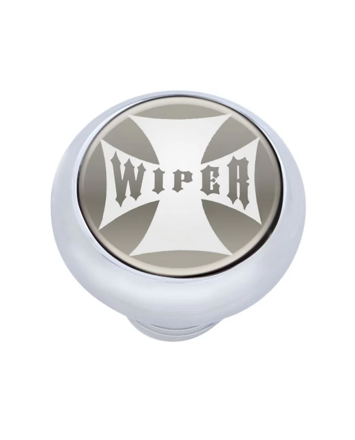 (CARD) CHROME DELUXE W/ GLOSSY "WIPER" MALTESE CROSS STICKER - SILVER (CARD) CHROME DELUXE W/ GLOSSY "WIPER" MALTESE CROSS STICKER - SILVER