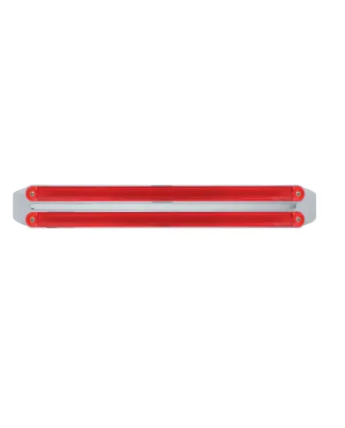 UP32719-Dual 24 LED Dual Function 12" GloLight Bar With Bezel - Red LED/Red Lens