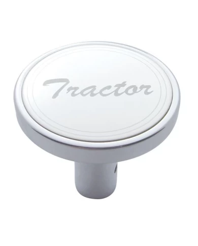(CARD) CHROME LONG AIR VALVE KNOB W/ STAINLESS STEEL "TRACTOR" PLAQUE - PIN MOUNT (CARD) CHROME LONG AIR VALVE KNOB W/ STAINLESS STEEL "TRACTOR" PLAQUE - PIN MOUNT