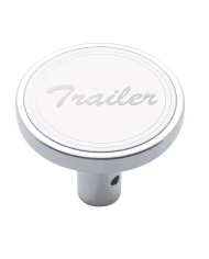 (CARD) CHROME LONG AIR VALVE KNOB W/ STAINLESS STEEL "TRAILER" PLAQUE - PIN MOUNT (CARD) CHROME LONG AIR VALVE KNOB W/ STAINLESS STEEL "TRAILER" PLAQUE - PIN MOUNT