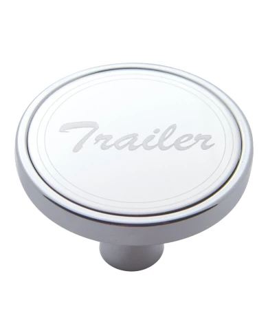 (CARD) CHROME SHORT AIR VALVE KNOB W/ STAINLESS STEEL "TRAILER" PLAQUE - PIN MOUNT (CARD) CHROME SHORT AIR VALVE KNOB W/ STAINLESS STEEL "TRAILER" PLAQUE - PIN MOUNT