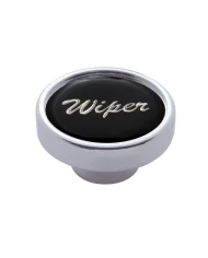 (CARD) CHROME DASH KNOB W/ GLOSSY "WIPER" STICKER - BLACK (CARD) CHROME DASH KNOB W/ GLOSSY "WIPER" STICKER - BLACK