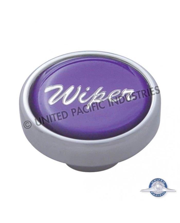 (CARD) CHROME DASH KNOB W/ GLOSSY "WIPER" STICKER - PURPLE (CARD) CHROME DASH KNOB W/ GLOSSY "WIPER" STICKER - PURPLE