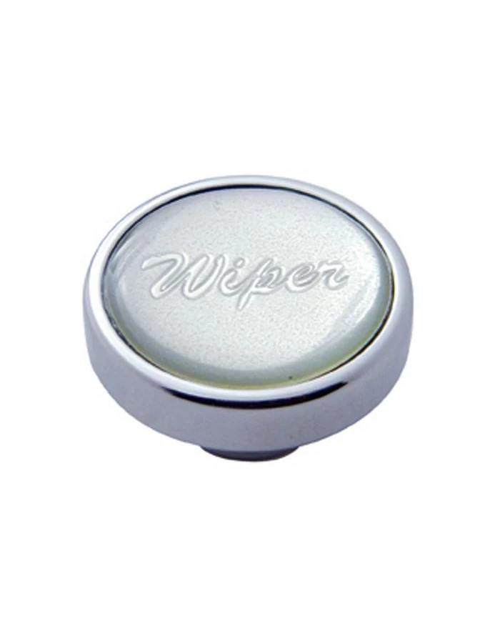 (CARD) CHROME DASH KNOB W/ GLOSSY "WIPER" STICKER - SILVER (CARD) CHROME DASH KNOB W/ GLOSSY "WIPER" STICKER - SILVER
