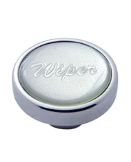 (CARD) CHROME DASH KNOB W/ GLOSSY "WIPER" STICKER - SILVER (CARD) CHROME DASH KNOB W/ GLOSSY "WIPER" STICKER - SILVER