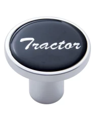 (CARD) CHROME AIR VALVE KNOB W/ GLOSSY "TRACTOR" STICKER - BLACK