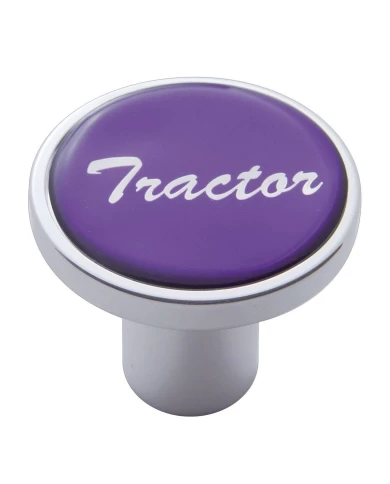 (CARD) CHROME AIR VALVE KNOB W/ GLOSSY "TRACTOR" STICKER - PURPLE (CARD) CHROME AIR VALVE KNOB W/ GLOSSY "TRACTOR" STICKER - PURPLE