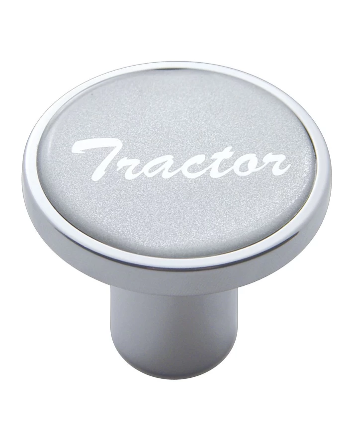 (CARD) CHROME AIR VALVE KNOB W/ GLOSSY "TRACTOR" STICKER - SILVER (CARD) CHROME AIR VALVE KNOB W/ GLOSSY "TRACTOR" STICKER - SILVER